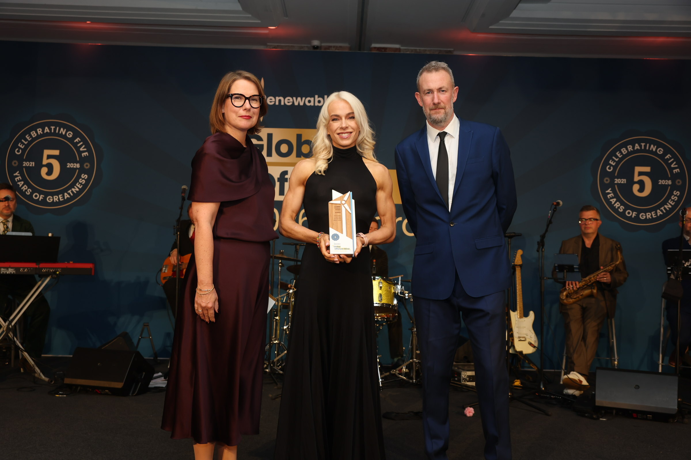 Laura Paton, project CFO, collecting the award